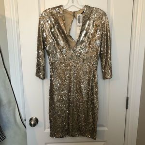 Brand new gold sequined dress